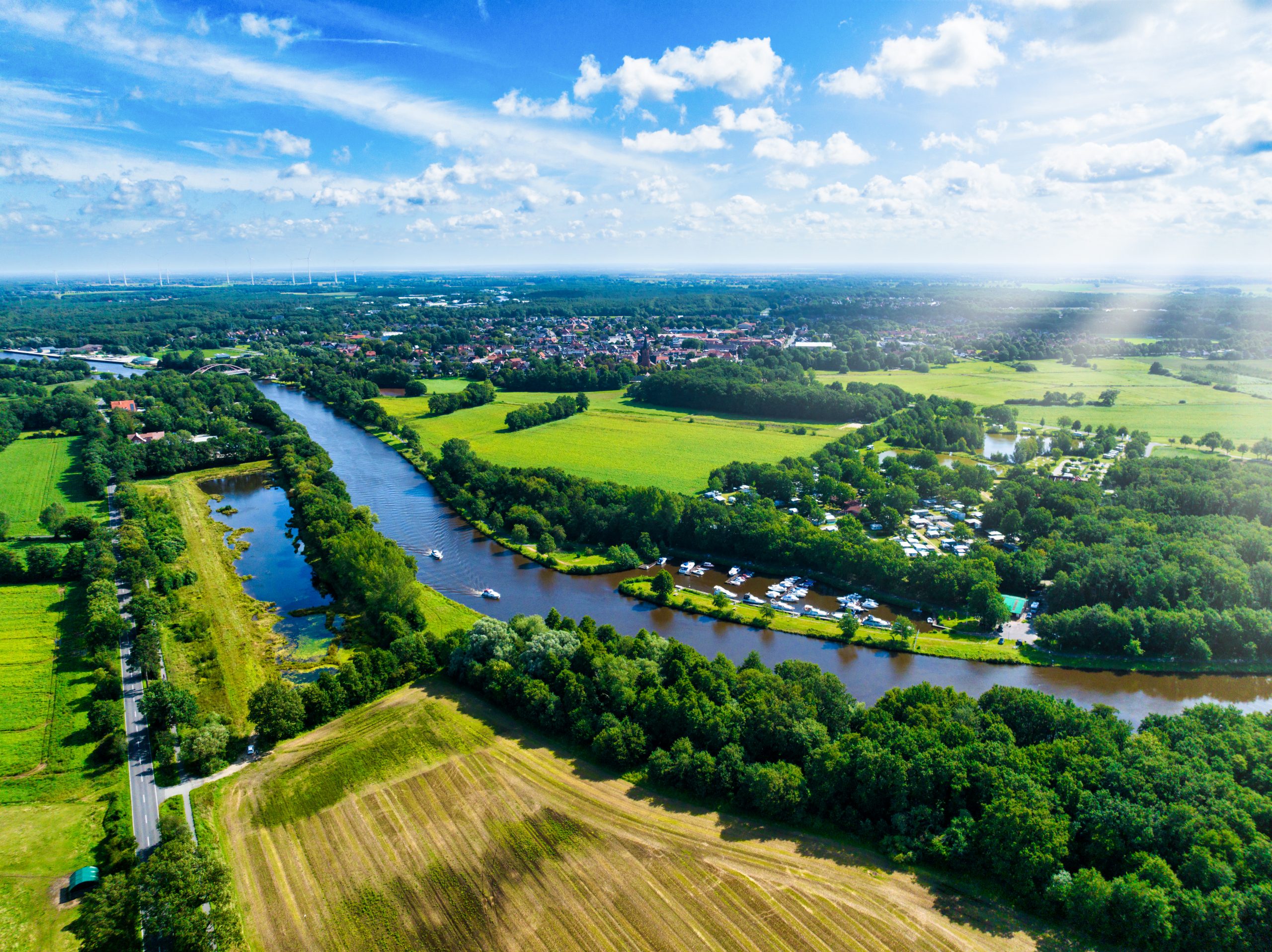 Ems-Verlauf zwischen Lathen und Niederlangen mit Blick auf Lathe